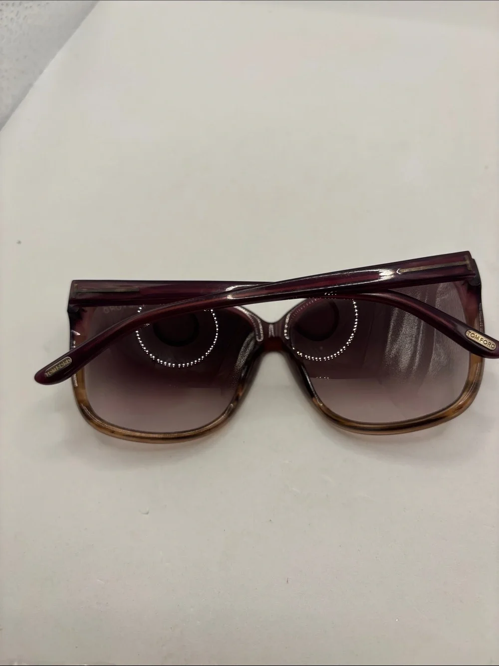 Tom Ford Lydia Sunglasses w/case Purple Frame Gradient Lens oversized retro styl - Picture 8 of 13